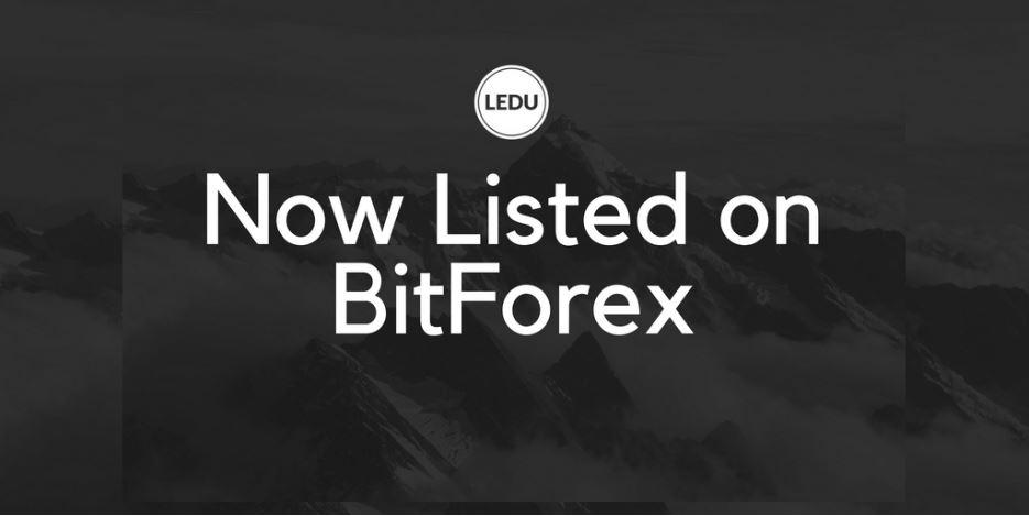 Education ecosystem’s LEDU tokens now trading on BitForex