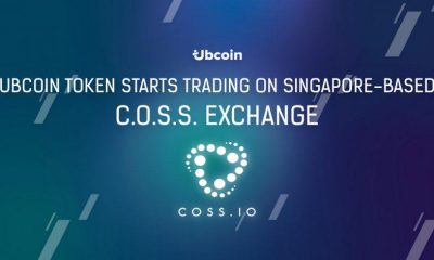 Ubcoin token Starts Trading on Singapore-based C.O.S.S. exchange
