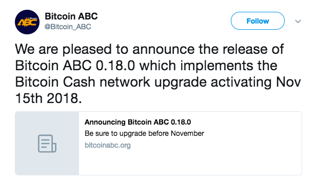 Bitcoin Cash realizará outro hard fork em novembro