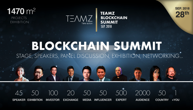 TEAMZ Blockchain Summit September 28th and 29th, An Exclusive Blockchain Event For Innovative Projects And Key Participants in Tokyo