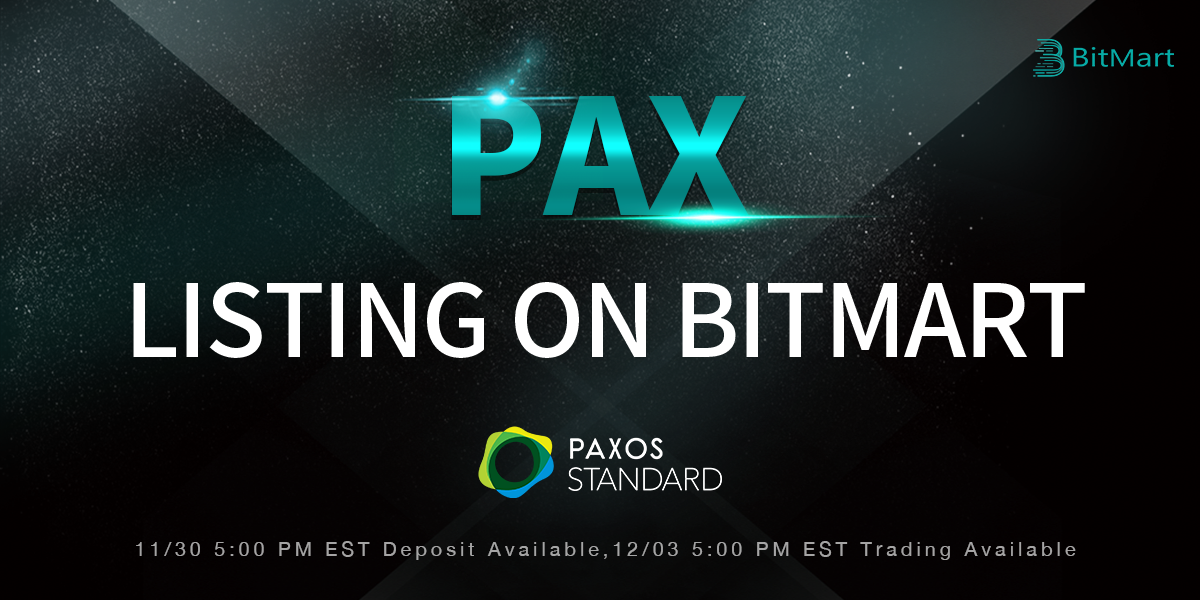BitMart lists Paxos Standard [PAX], rebuilding the trust in blockchain world