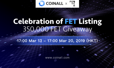 CoinAll Lists Fetch.AI and Offers a 350,000 FET Giveaway