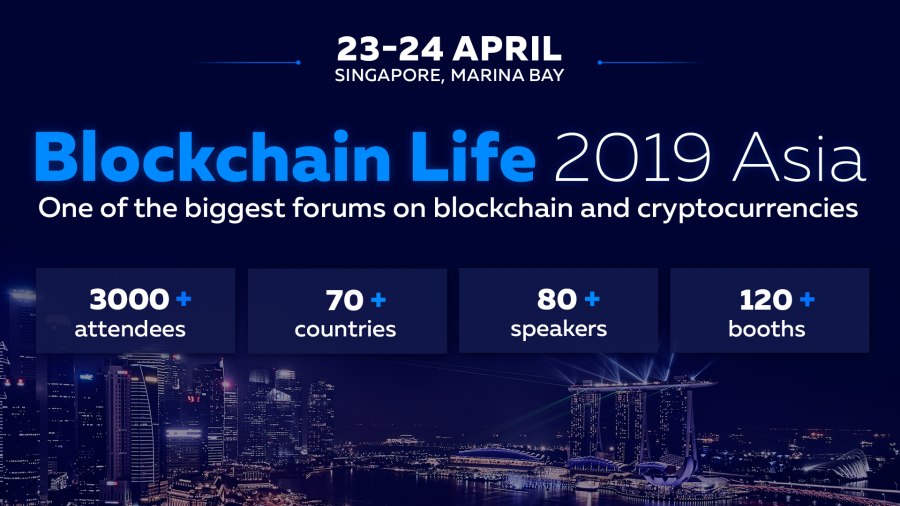 Binance and Huobi speak at Blockchain Life 2019 in Singapore on 23th-24th April