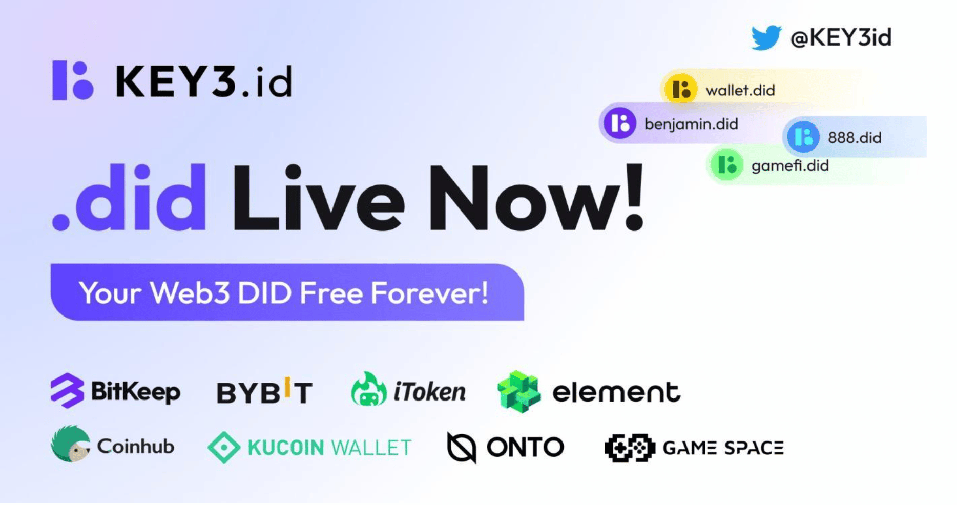 KEY3.id now live! Partnership with Bitkeep and 8 other wallets, over 16,000 early bird participants