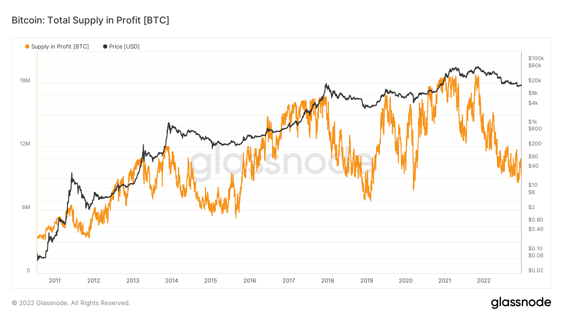 Bitcoin supply in profit