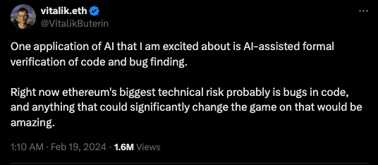 Vitalik Buterin on the application of Artificial Intelligence (AI) on Ethereum