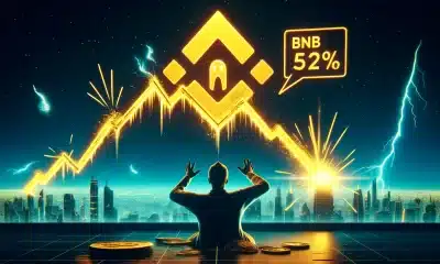 BNB binance coin volume down by 52 percentage