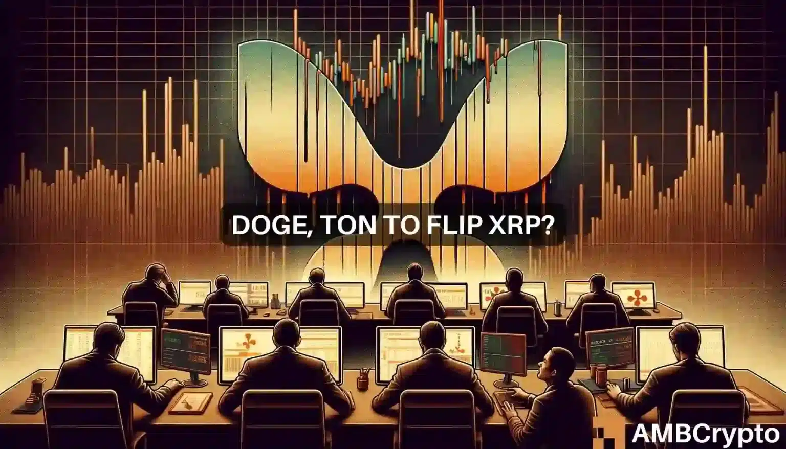 Will XRP lose its top 10 spot as Dogecoin, TON close in?