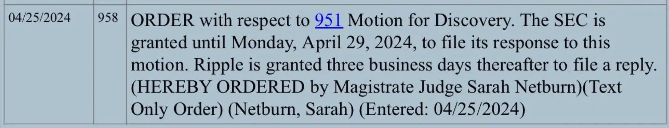 Magistrate Judge Sarah Netburn issues a scheduling order