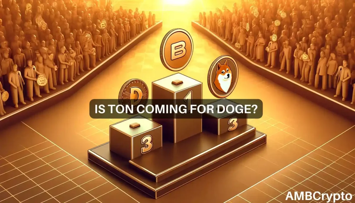 Is DOGE in danger of falling off? All about TON's race to #8