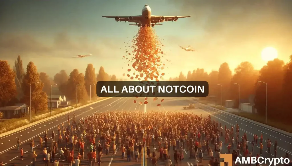 Notcoin's anticipated airdrop impact on Toncoin: 27% rise in 7 days