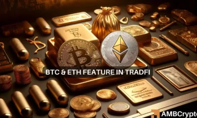 Bitcoin and Ethereum's market caps challenge traditional assets