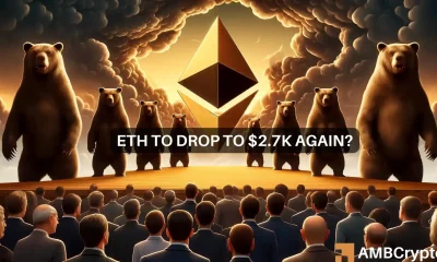 Ethereum might drop to $2.7k