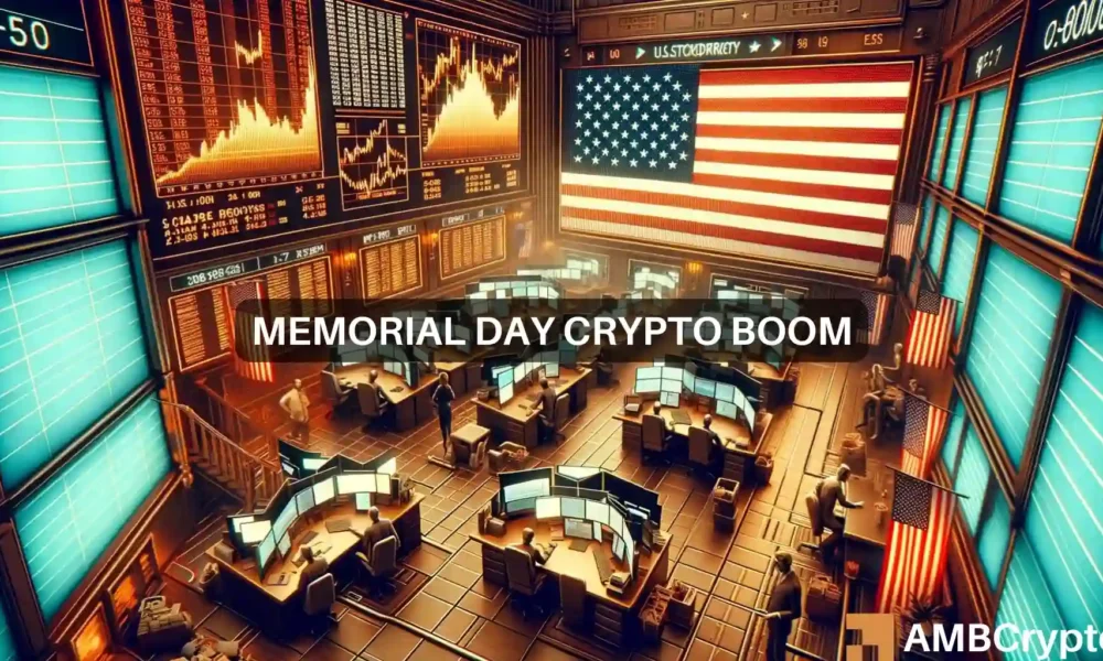 Memorial Day surge: Bitcoin hits $70K as U.S. stock markets pause