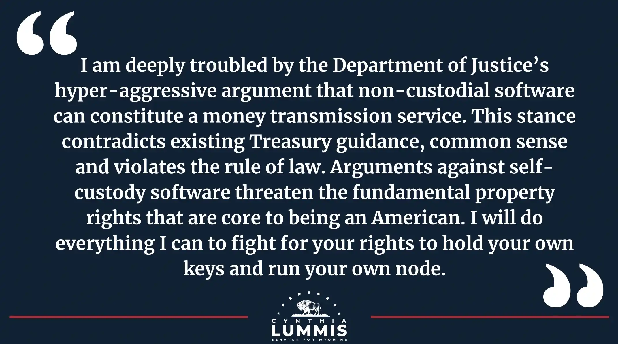 Senator Lummis on the Department of Justice
