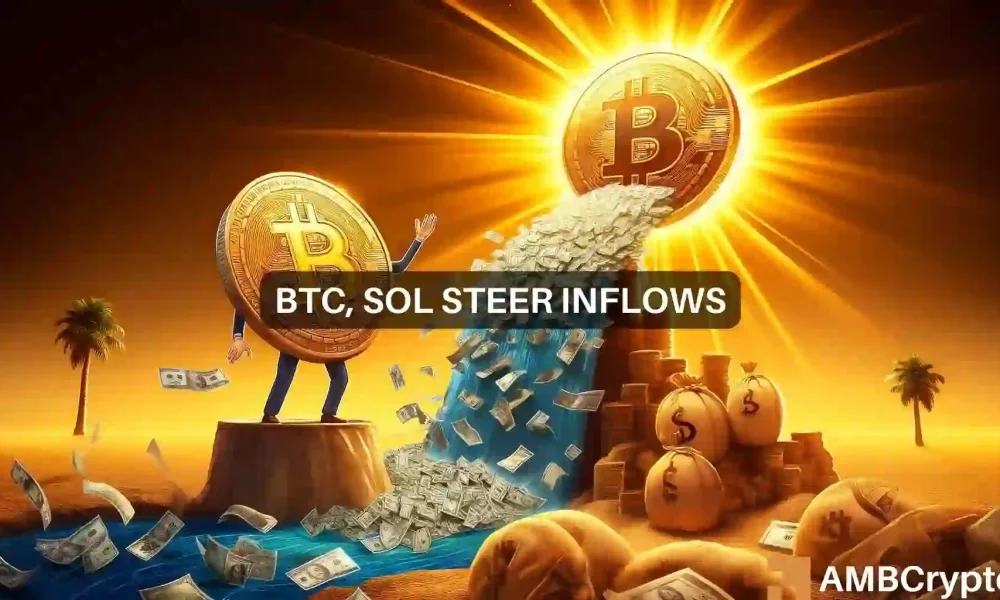 Bitcoin, Solana lead the way as crypto inflows rise after 5 weeks