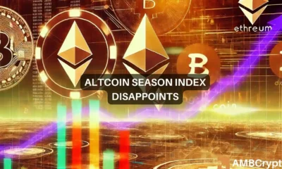 Altcoin season index shows Bitcoin is hogging the limelight