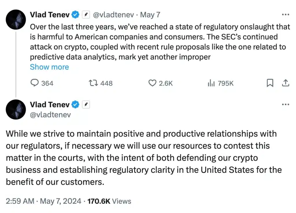 Vlad Tenev on US SEC