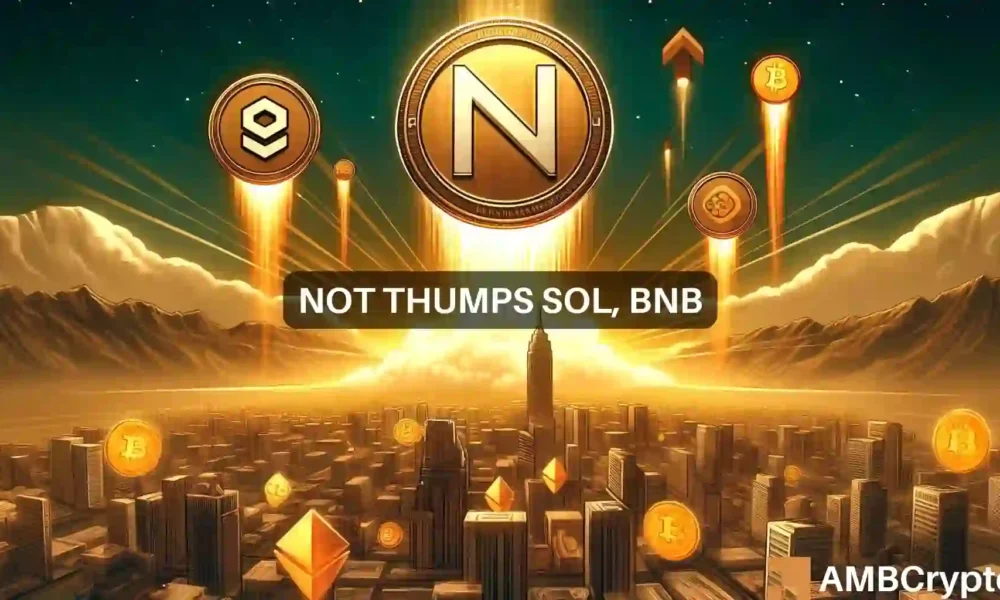 Notcoin surpasses Solana, BNB in volume: NOT to alt=