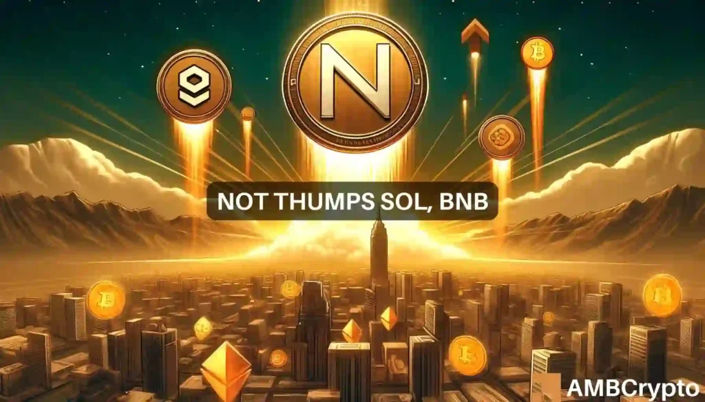 Notcoin surpasses Solana, BNB in volume