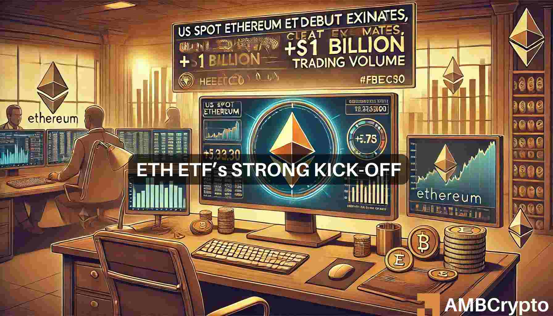 Ethereum ETF Day 1 beats ‘20% of BTC’ estimate – What’s next? logo