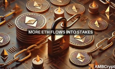 Ethereum staking rises, exchange reserves dip: What this means for ETH