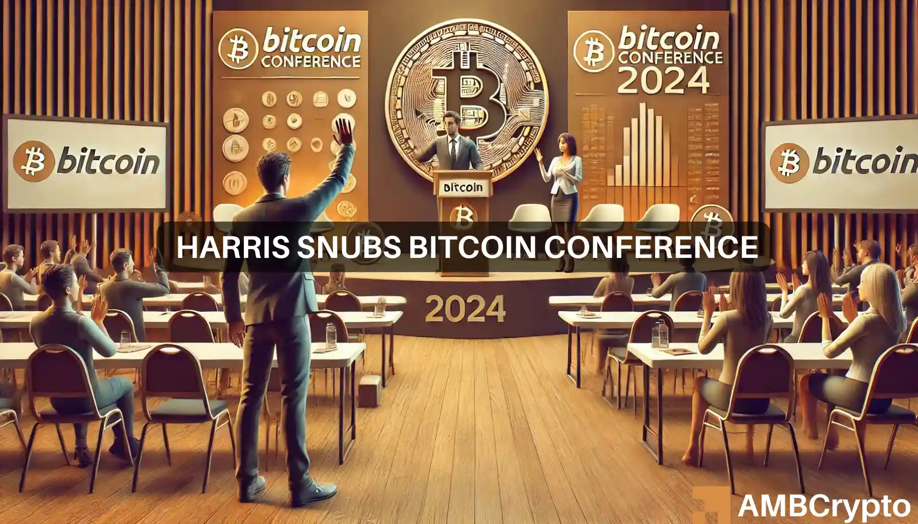 Trump in spotlight as Kamala Harris opts out of Bitcoin conference – What now? logo