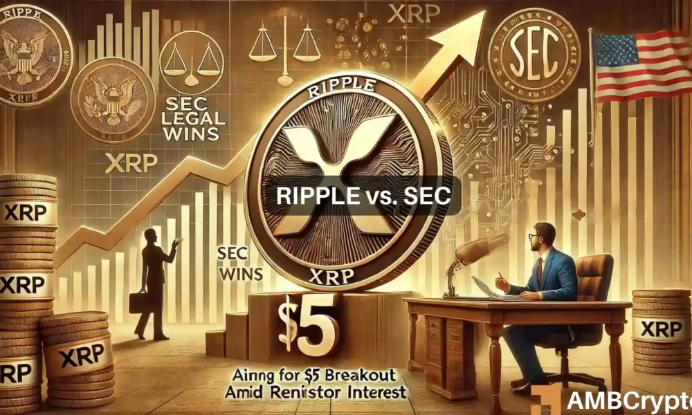 XRP eyes $5 breakout amid wins against the SEC