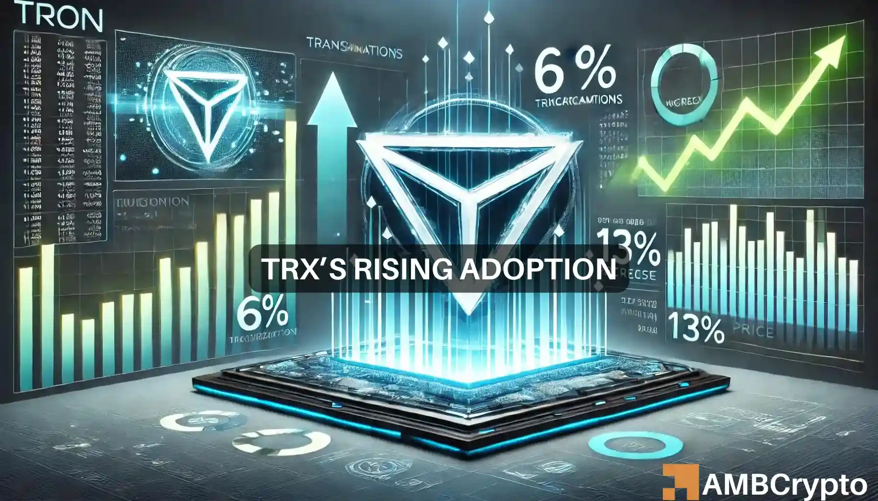 Tron’s monthly performance: 6% more transactions, 13% price increase