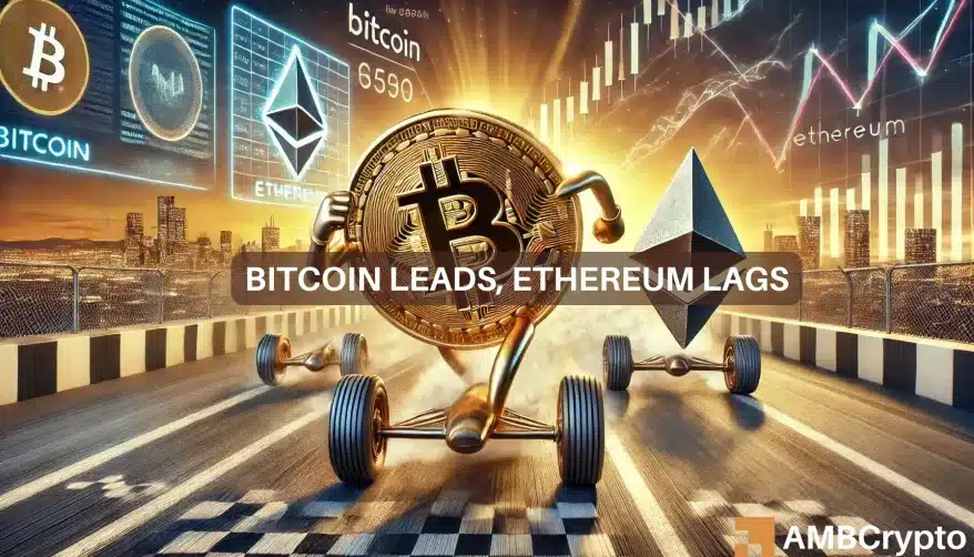 Bitcoin leads, Ethereum lags