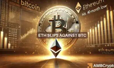 Bitcoin outshines Ethereum as ETH hits 40-month low against BTC