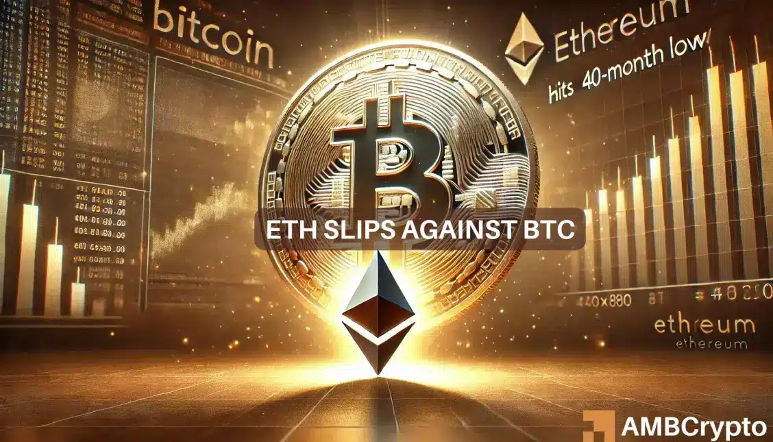 Bitcoin outshines Ethereum as ETH hits 40-month low against BTC