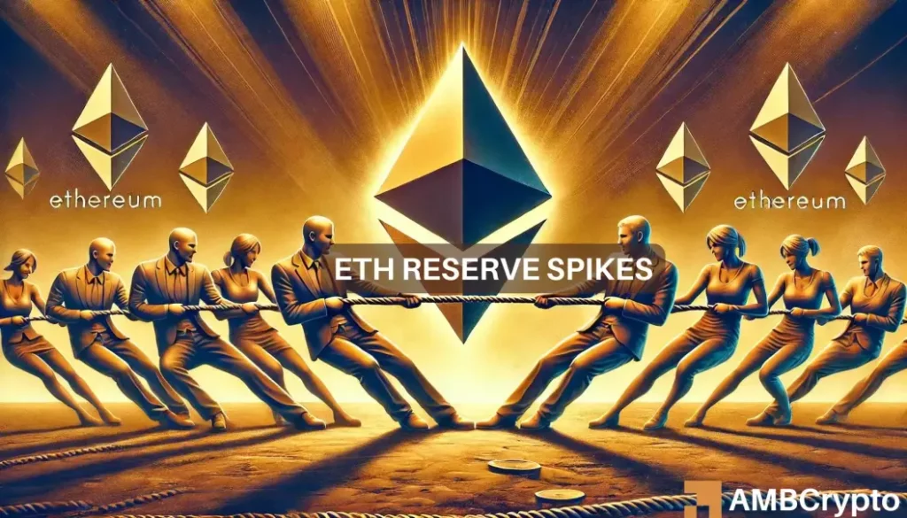 Ethereum exchange reserves jump by over 100,000 ETH - Time to worry?