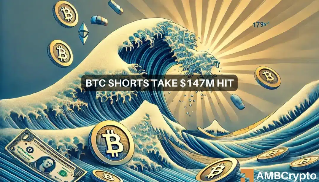 Crypto shorts worth $147M squeezed - Will Bitcoin go past $64K?