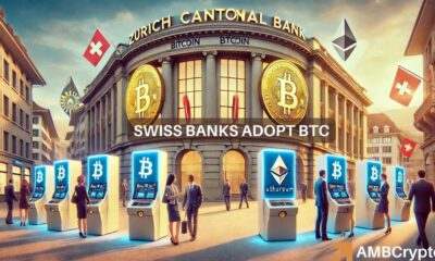 Switzerland's Zurich Cantonal Bank unveils Ethereum, Bitcoin trading options