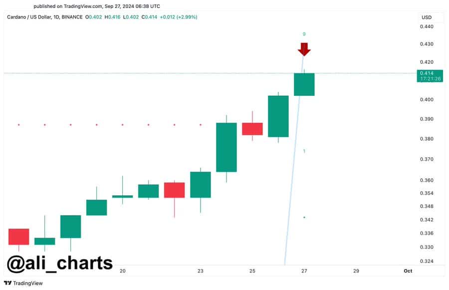 Cardano steigt in 7 Tagen um 13 %: Analyst prognostiziert kurzfristigen Rückgang