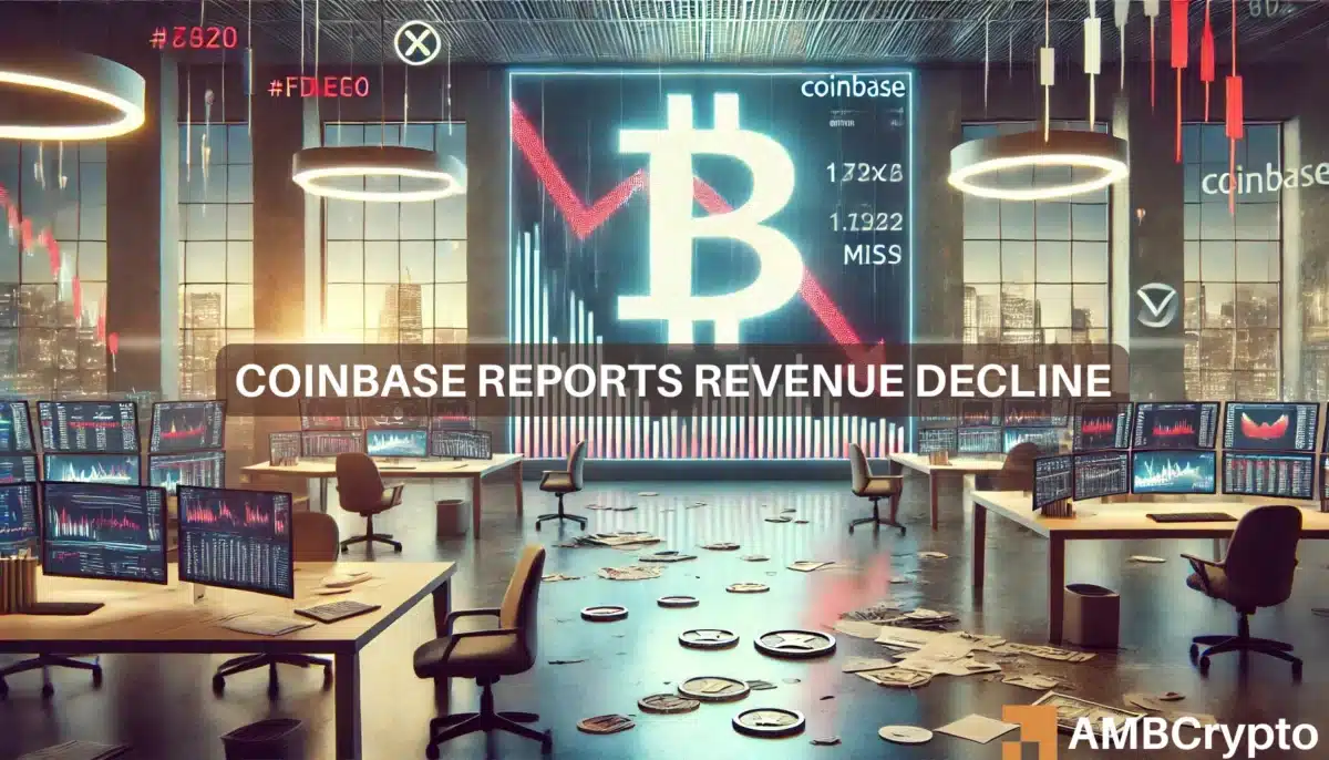 Coinbase reports revenue decline