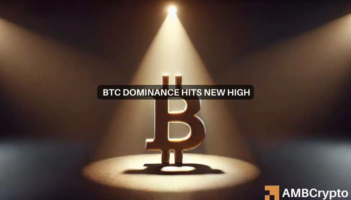 A high Bitcoin dominance does not guarantee BTC's move past $66K