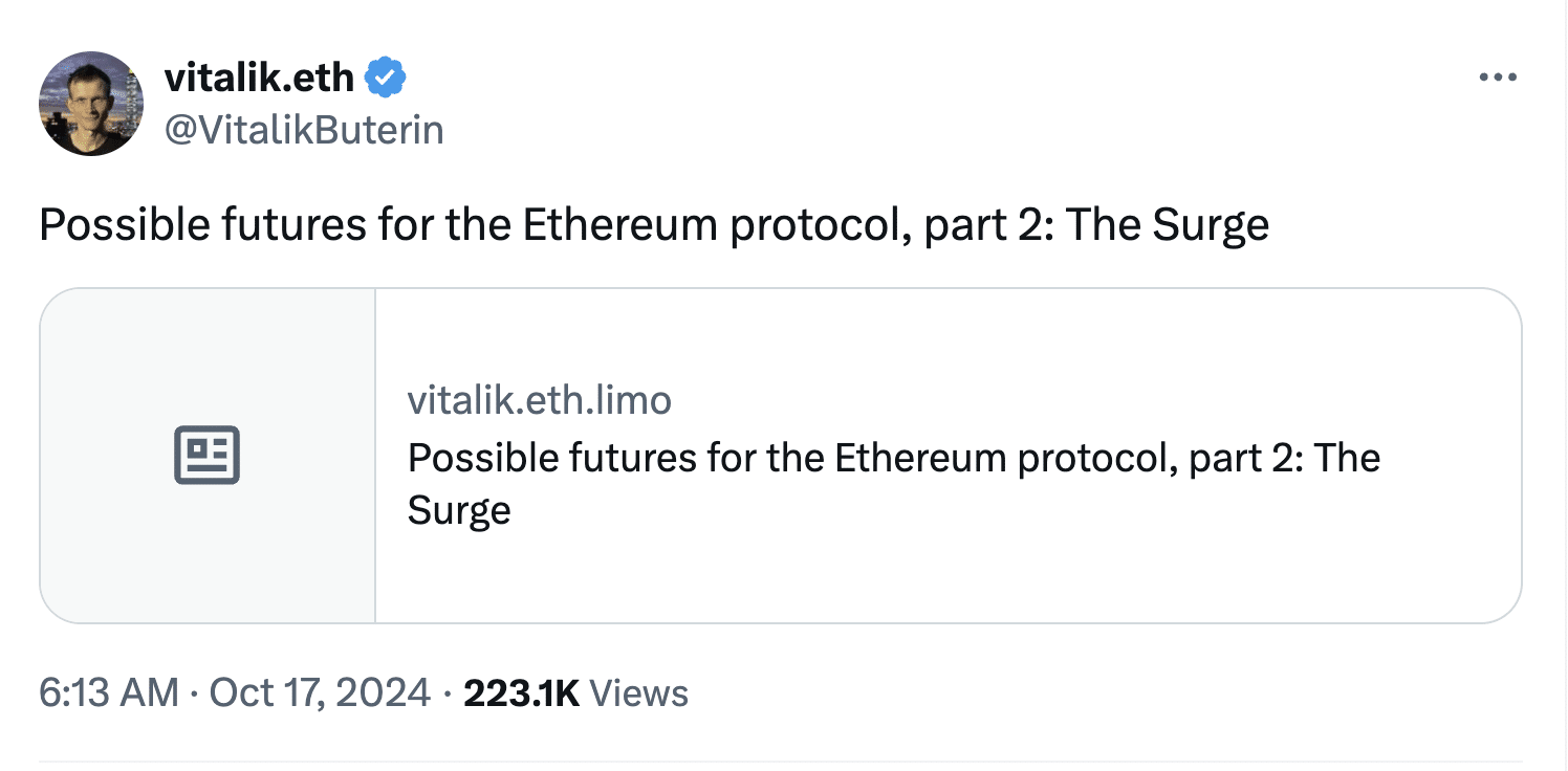 Vitalik Buterin rompe el silencio sobre el futuro de Ethereum