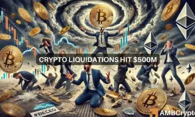 Massive crypto liquidation event nears $500M amid Bitcoin's missed $100K milestone