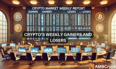 Crypto market's weekly winners and losers – XLM, HBAR, WIF, BONK