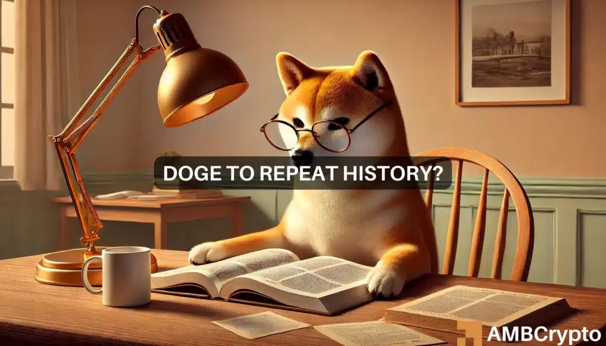 Is Dogecoin's price tracing its pattern from 2017 and 2020 again?