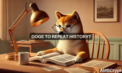 Is Dogecoin's price tracing its pattern from 2017 and 2020 again?