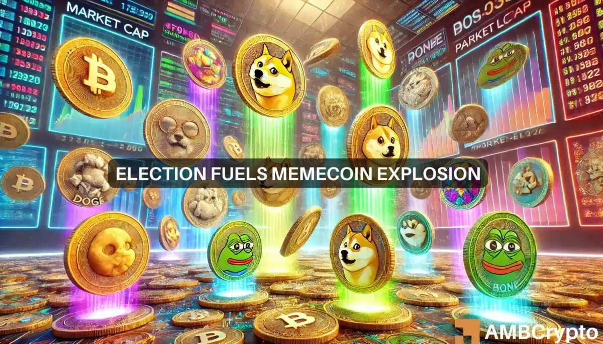 Post-election boom: Memecoins double market cap by surging over 100%