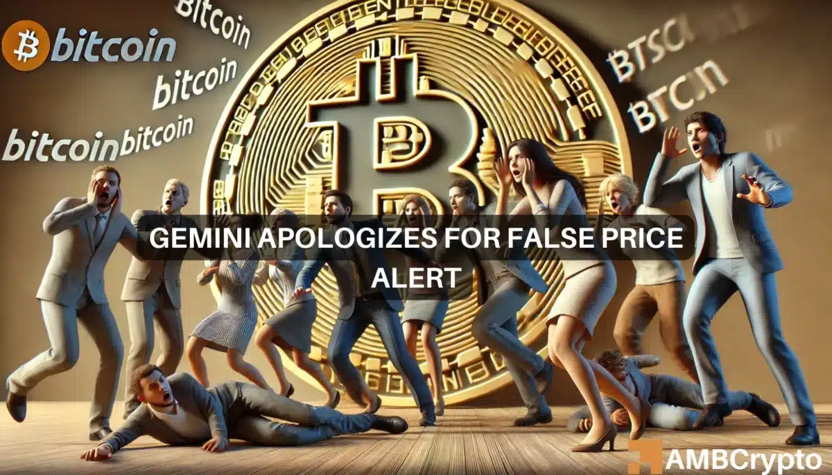 Gemini apologizes for false price alert