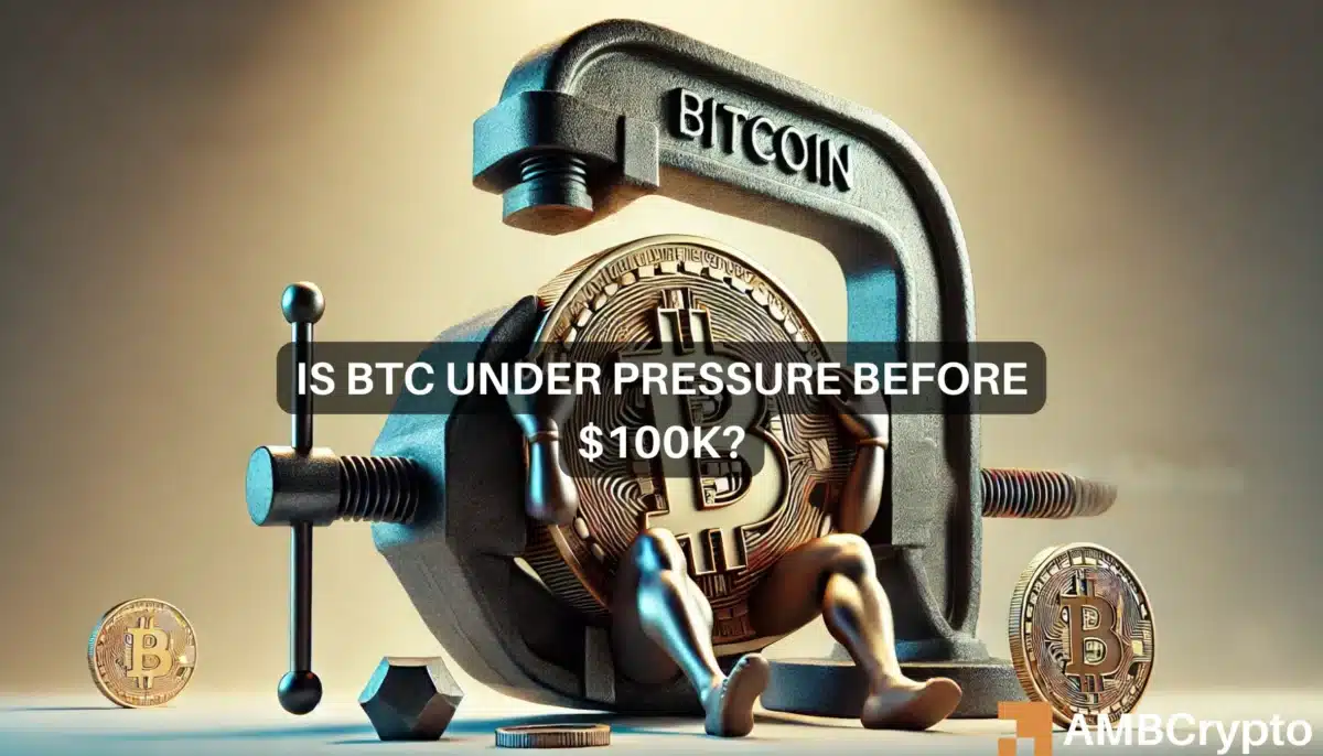 Bitcoin faces challenges as BTC nears $100K: Will sell pressure pose problems?