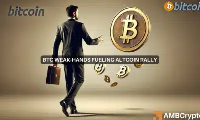 Bitcoin - Weak hands cashing out is good news for memecoins or altcoins?