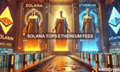 Solana overtakes Ethereum in fee Activity, but Ethereum remains in the lead in…