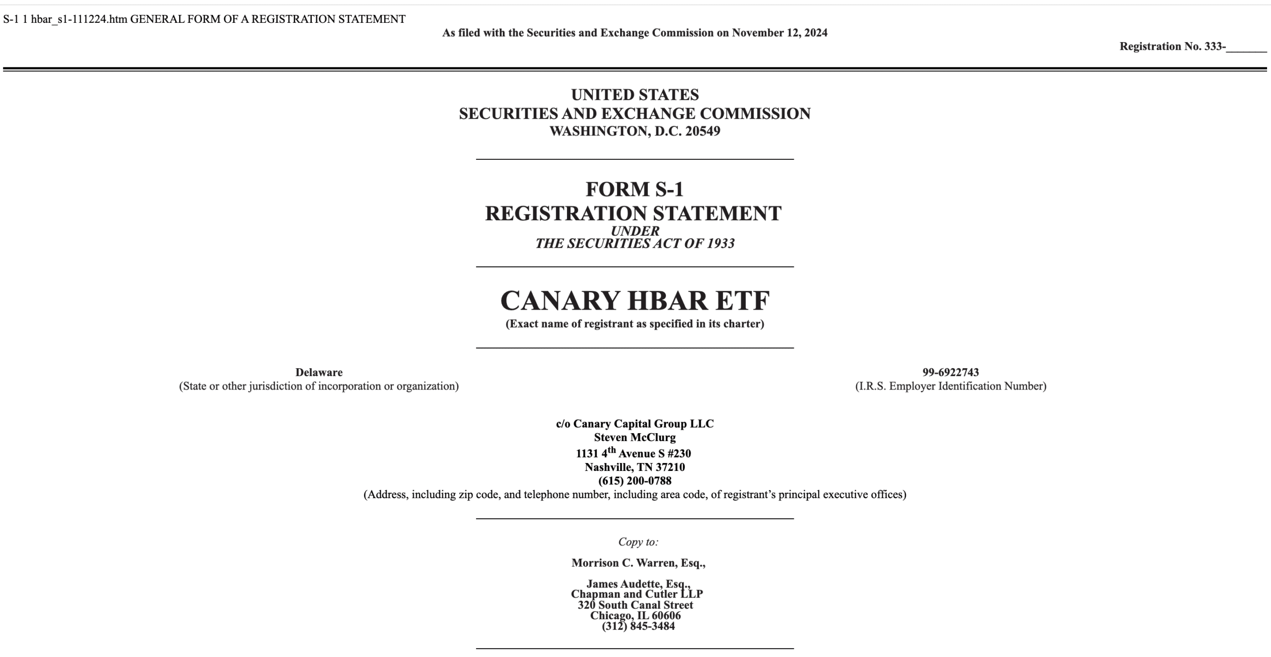 HBAR ETF from Canary Capital: A New Contender in the Crypto ETF Showdown