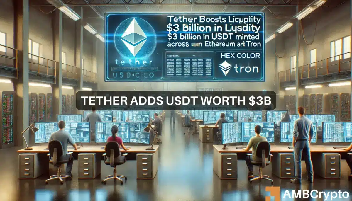 Tether adds USDT worth $3 billion